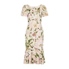Dolce & Gabbana Lily Print Flutter Sleeve Bodycon Dress