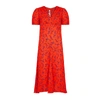 MCQ BY ALEXANDER MCQUEEN Red floral-print silk midi dress
