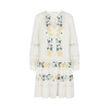 Tory Burch Boho Crochet-trimmed Embroidered Swiss-dot Cotton Mini Dress In Ivory