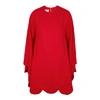 VALENTINO Red scalloped-hem mini dress