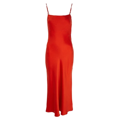Bec & Bridge Classic Red Silk Midi Dress In Fire