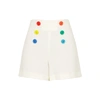 ALICE AND OLIVIA Ferris ivory button-embellished shorts