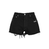 Off-white Black Distressed Denim Shorts
