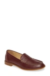Sperry Seaport Penny Loafer In Burgundy Box Leather