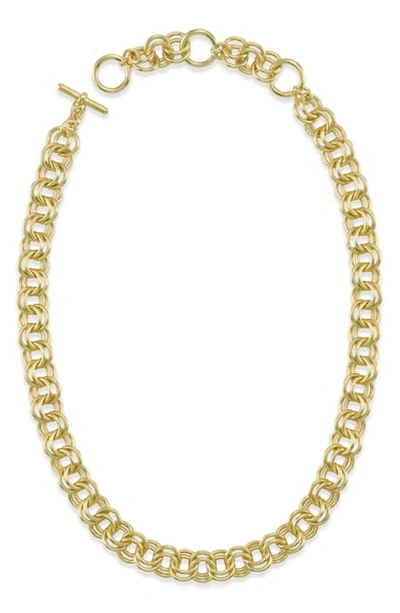 Kendra Scott Double Link Chain Necklace In Gold Metal