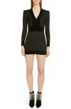 BALMAIN DIAMOND KNIT LONG SLEEVE SWEATER DRESS,SF16255K461