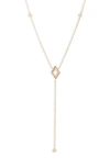 ANZIE CLEO RHOMBUS PAVE DIAMOND Y-NECKLACE,4312D