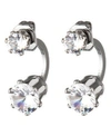 NICOLE MILLER DOUBLE CUBIC ZIRCONIA STONE EAR HUGGIE