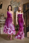 MARCHESA NOTTE ONE SHOULDER TULLE MIDI DRESS,MN20RM1163-US-1