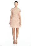 MARCHESA SHORT SLEEVE ORGANZA DRESS,MC20RD914-US