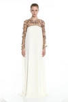 MARCHESA Marchesa Couture Embroidered Georgette Caftan Gown M28702,M28702
