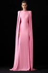 ALEX PERRY Alex Perry Collins-Cape Sleeve Crepe Gown D616,D616