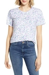 Lucky Brand Floral-print Cotton T-shirt In Natural Multi