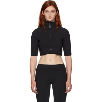 A-cold-wall* Funnel-neck Logo-print Stretch-jersey Crop Top In Black