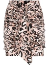 ALEXANDRE VAUTHIER ALEXANDRE VAUTHIER LEOPARD PRINT DRAPED MINI-SKIRT - 大地色