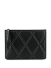 FERRAGAMO SALVATORE FERRAGAMO DIAMOND QUILT CLUTCH BAG - 黑色