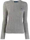 Polo Ralph Lauren Cable Knitted Crewneck Jumper In Grey