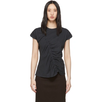 Raquel Allegra Diagonal Ruched T In Vintage Blk