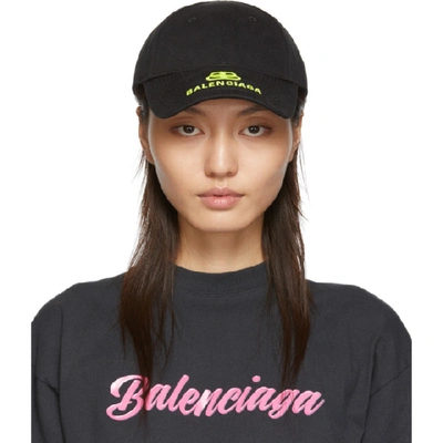 Balenciaga 新logo刺绣纯棉棒球帽 In 1075 Blk Ye