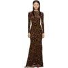 BALENCIAGA BALENCIAGA BLACK VELVET EVENING LONG DRESS