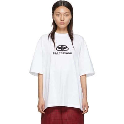 Balenciaga Oversized Printed Cotton-jersey T-shirt In White