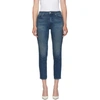 AMO AMO BLUE HIGH-RISE STIX CROP JEANS