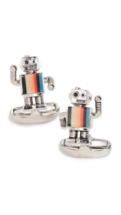 Paul Smith Robot Cufflinks In Silver Multi