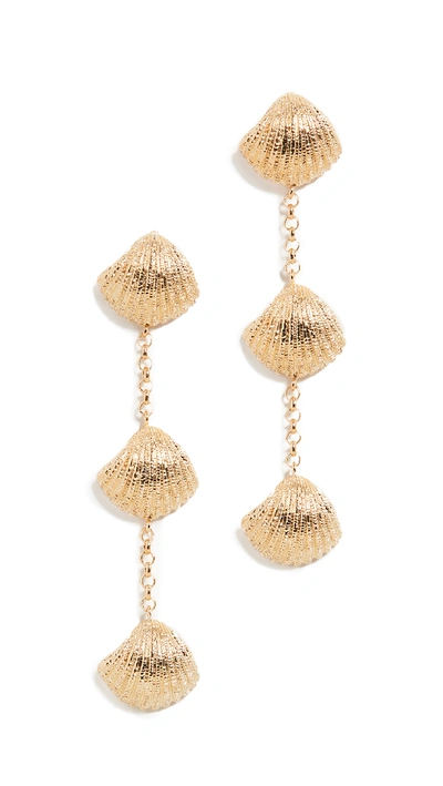 Aurelie Bidermann Long Shell Earrings In Gold