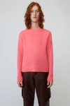 Acne Studios Peele Bright Pink In Pilled Crewneck Sweater