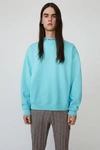 Acne Studios Flogho Light Turquoise In Logo Crewneck Sweatshirt