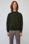 Acne Studios Flogho Deep Green In Logo Crewneck Sweatshirt