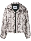 MSGM SNAKESKIN PRINT PUFFER JACKET