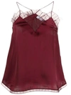 Iro Berwyn Lace Trim Camisole In Burgundy