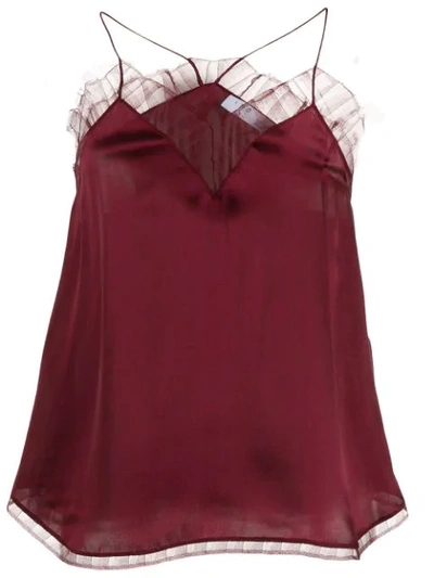 Iro Berwyn Lace Trim Camisole In Burgundy