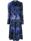 GIVENCHY WAVE PRINT MIDI SHIRT DRESS