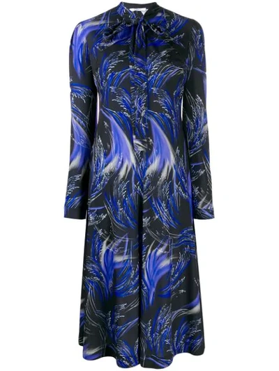 Givenchy Wave Print Jersey Fit & Flare Midi Dress In Charcoal