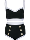 BALMAIN BALMAIN TWO-TONE BIKINI SET - 黑色