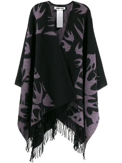 Mcq By Alexander Mcqueen Mcq Alexander Mcqueen Swallow Jacquard Poncho - 黑色 In Black