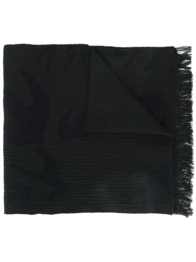 Mcq By Alexander Mcqueen Swallow Cut Up Scarf In Black