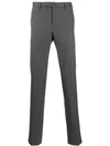 Incotex Micro Houndstooth-print Trousers In Grey