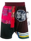 AMEN AMEN PRINTED PATCHWORK SHORTS - 黑色