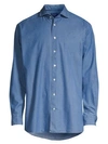 Eton Contemporary-fit Chambray Soft Shirt In Blue