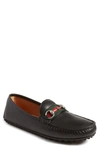 Gucci Black Leather Driving Loafers