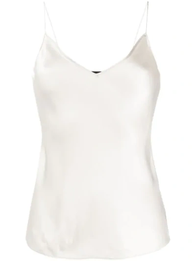 Theory Hammered-satin Camisole In Beige