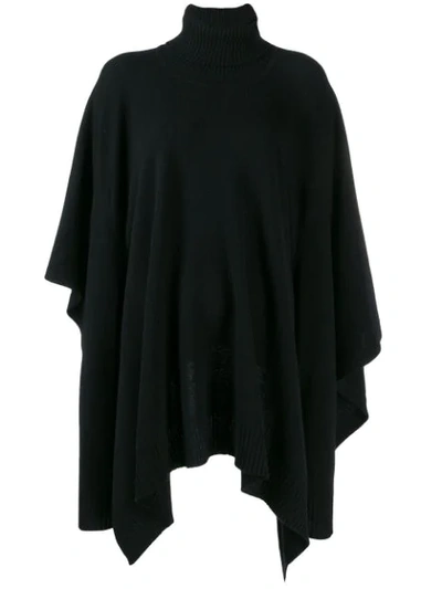Maison Margiela Draped Knitted Poncho - 黑色 In Black
