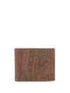 Etro Paisley Print Wallet In Brown