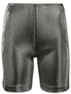 AREA AREA METALLIC FITTED SHORTS - GREY