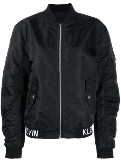 Calvin Klein Jeans Est.1978 Institutional Hem Bomber Jacket In Black