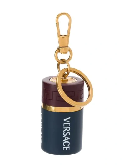 Versace Logo Printed Cartridge Key Ring - 棕色 In Brown