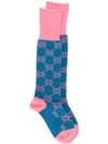 GUCCI GUCCI GG COTTON BLEND SOCKS - BLUE